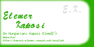 elemer kaposi business card